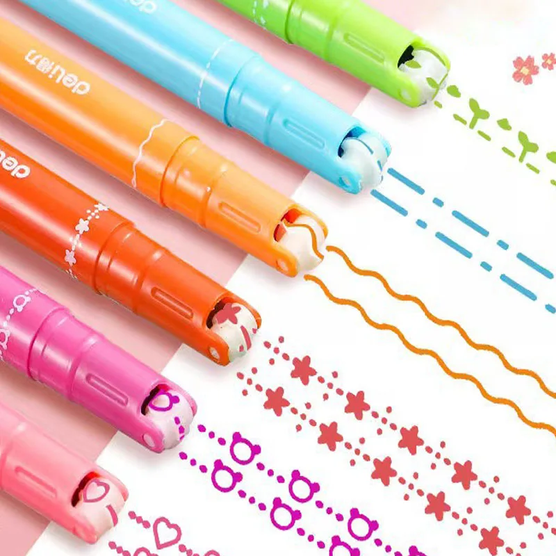 Изогнутая ручка, быстросохнущая Акварельная тонкая волна, милый художественный хайлайтер, набор маркеров