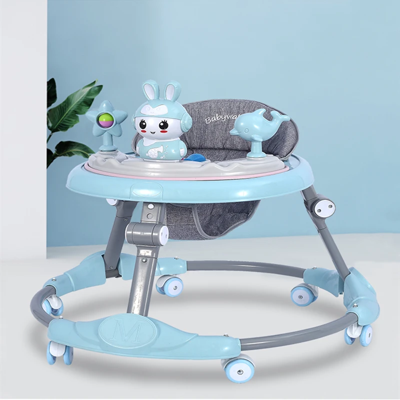 Hot Sale Adjustable Baby Walker with Wheels and Seat 1 Year Children Learn to Walk Toy Simple Music Kids Toddler Baby Walkers