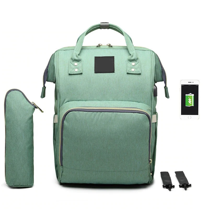 Customized Portable Large Capacity Mummy Baby Usb Backpack Diaper Bag ...