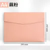 Bolsa para documentos de cuero suave rosa A4 [Puede contener hasta aproximadamente 100 hojas de papel A4]