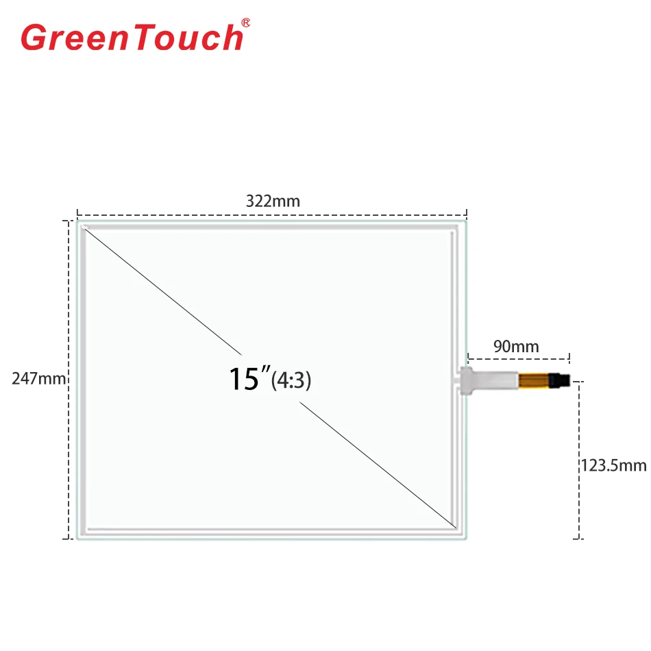 
GT-4W-15A-1 4-проводной резистивный сенсорный экран панели 19 дюймов флеш-накопитель usb, сенсорный экран, инфракрасный сенсорный экран для ЖК-монитора компьютера aio 