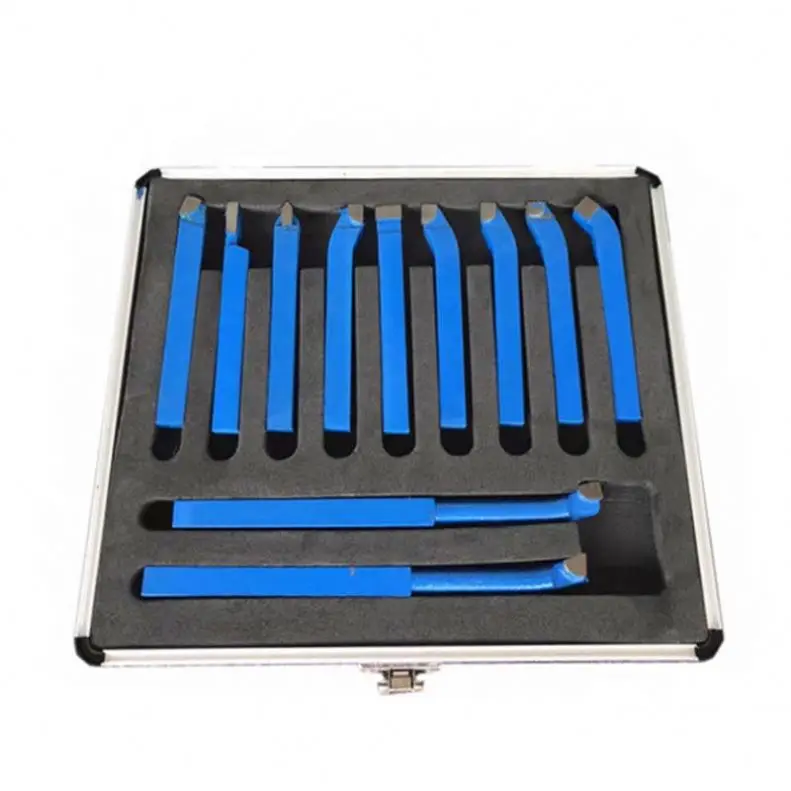 11 Pieces Tungsten Carbide Tipped Tool Bit for Metal,Lathe Tool Holder Set Brazed Tipped Cutter Tool Bit