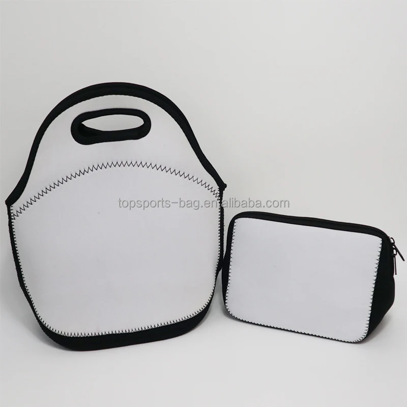 Sublimation blank lunch bag insulated regular size white neoprene lunch