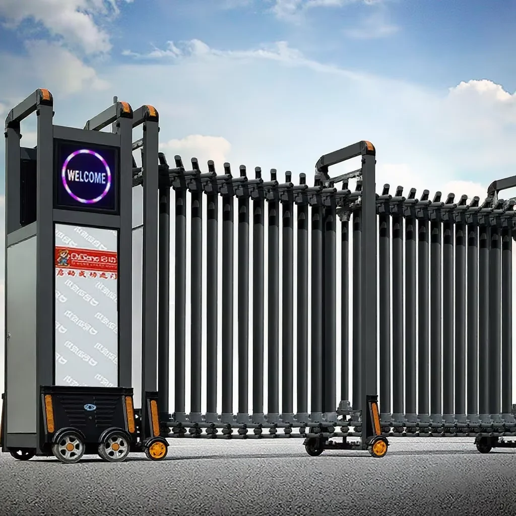 Qigong Manufacturer Automatic Retractable Gate Collapsible Gate Retractable Gate with Safety Sensor for Hotel School Factory Use