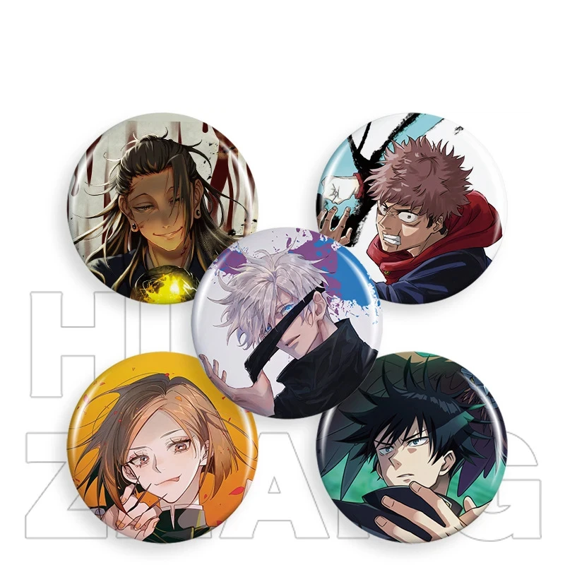 6 JJKS Anime Abzeichen - Manga Style Brosche Pins 58MM Für Cosplay