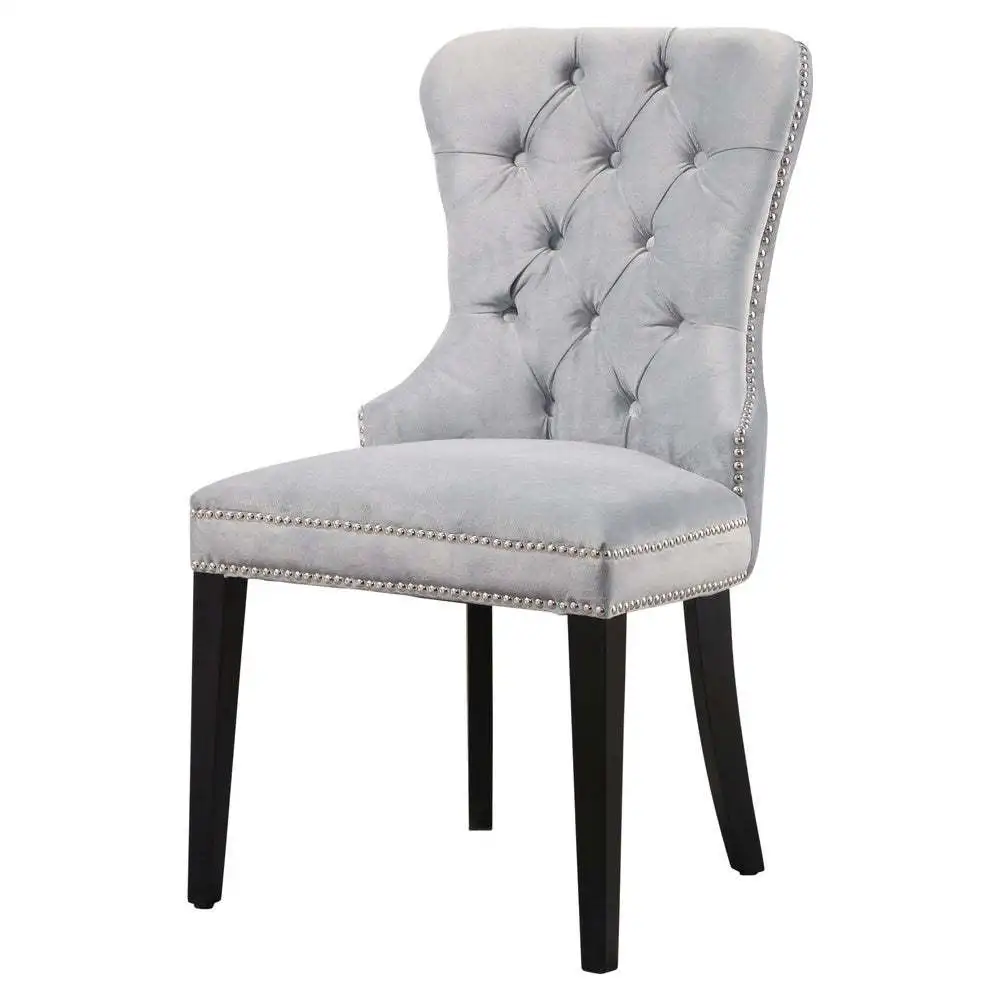 American Style Wooden Furniture Upholstered Fabric Tufted Back Dining Room Chair