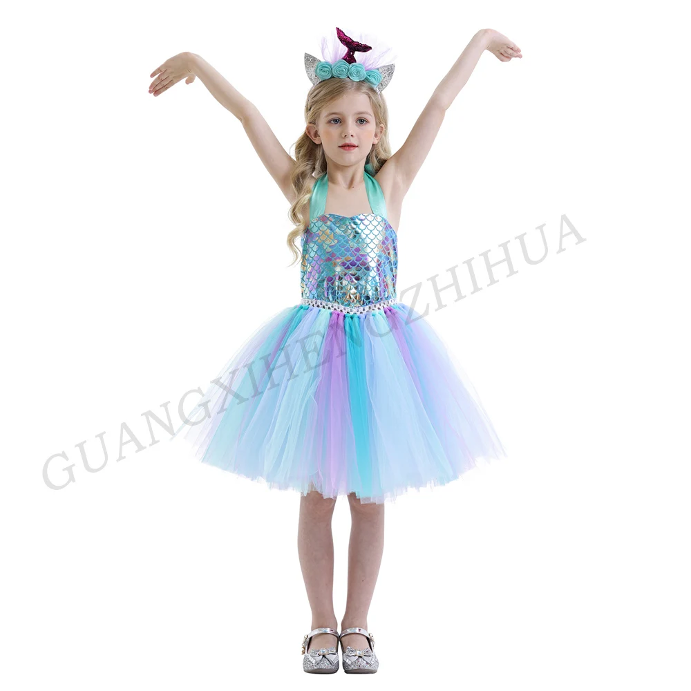 Compre Meninas Pequena Sereia Dress Up Outfit Crianças Sereia