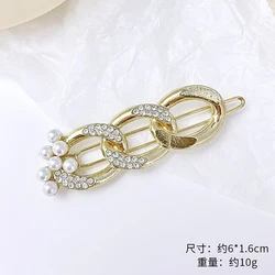 Металлический зажим в стиле ретро виде лягушки с жемчугом и стразами новая шпилька для волос из сплава бриллиантами