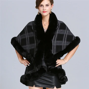 New Arrival Designer Women Stylish Ponchos Girls Fur Shawls Elegant Ladies Fur Capes