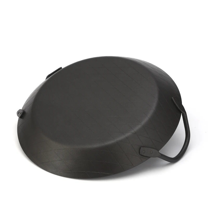 Camping And Outdoor Cooking Rust Proof Carbon Steel Paella Pan Nonstick