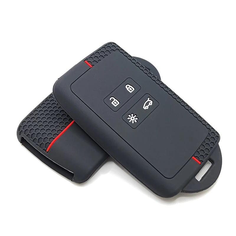 Piece Car Key Accessories Compatible With Renault Smart Key 4 Button Soft Silicone Case Holder Tip Clio Espace 5 Master Bus Talisman Megane Etc Black Black