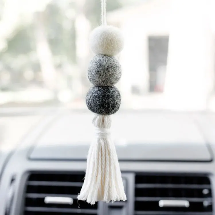 Aromatherapy Perfume Oil Car Diffuser Sublimation Blank Hanging Felt Material Wool Ball air Freshener