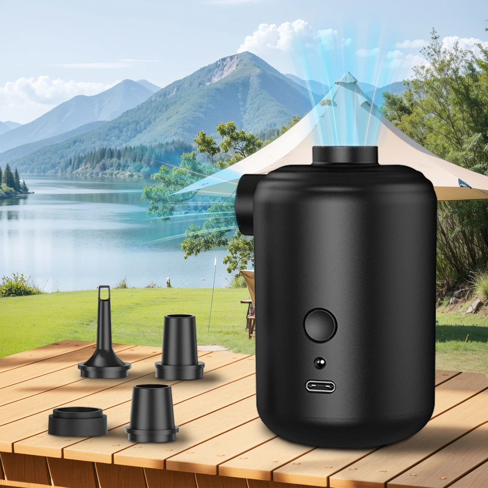 Max Pump Plus Mini Portable Mattress Vacuum Storage Bag Inflate Deflate Electric Air Pump 3600mah Lithium Battery