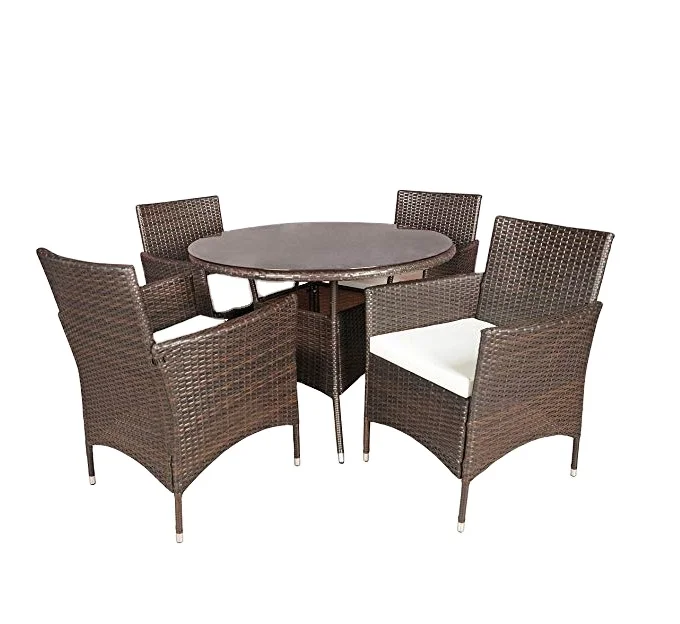 Rattan Furniture Dining Set 5 PCS Chair And Table Dining Furniture  Garden Wicker Chair Furniture