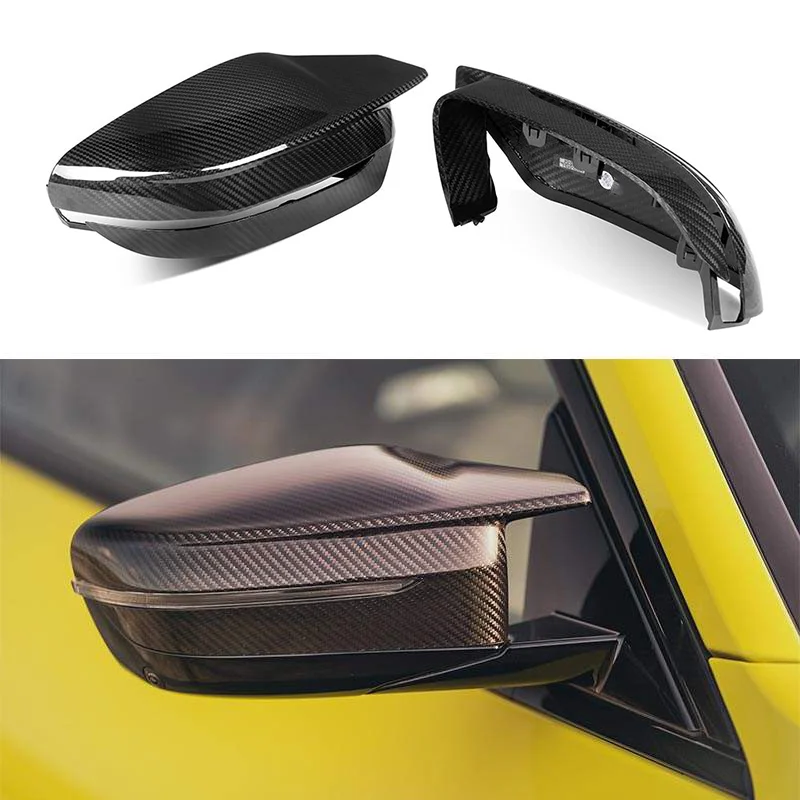 Dry Carbon Fiber Rear View Side Door Mirror Housing Covers For BMW M3 G80 M4 G82 G83 Competition LHD 2019+