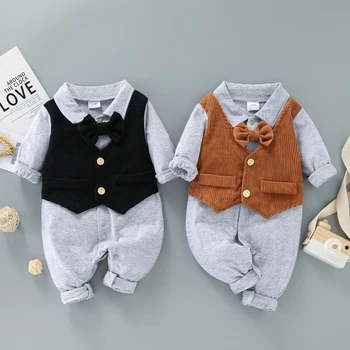 New knitted rompers baby clothes tiny toddler organic dress shirt romper set newborn baby rompers one month