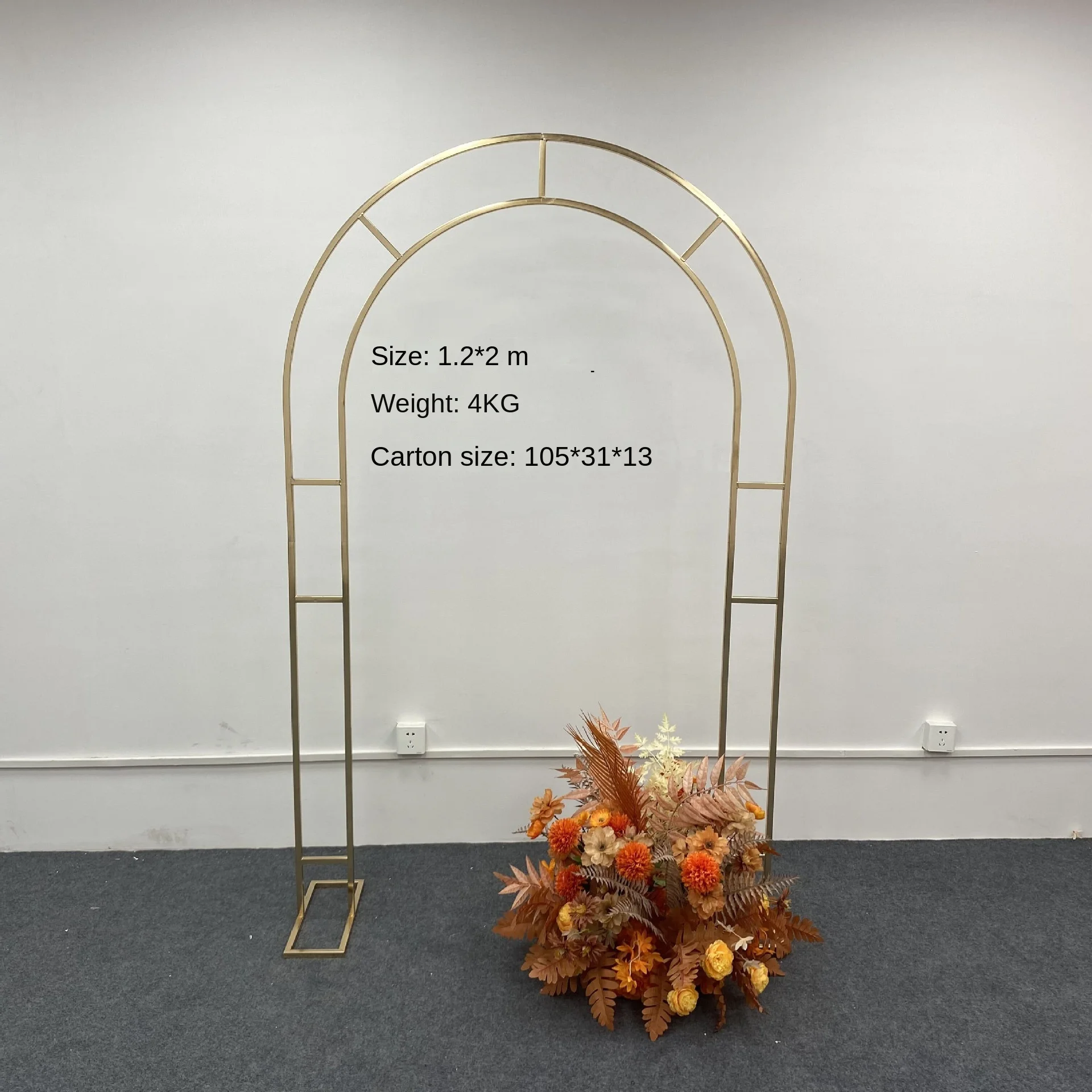 Hot Selling Wedding Supplies Gold Wedding Arch Metal Flower Frame  