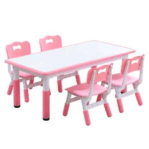 Modern Design Plastic Chair Table Set Large Desktop for Drawing Learning 1 Table 4 Chairs for School Bedroom Living Room