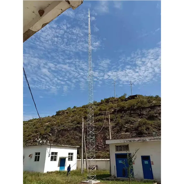 Lightning Protection Telecommunication Mast Type Of Steel Guyed Tower