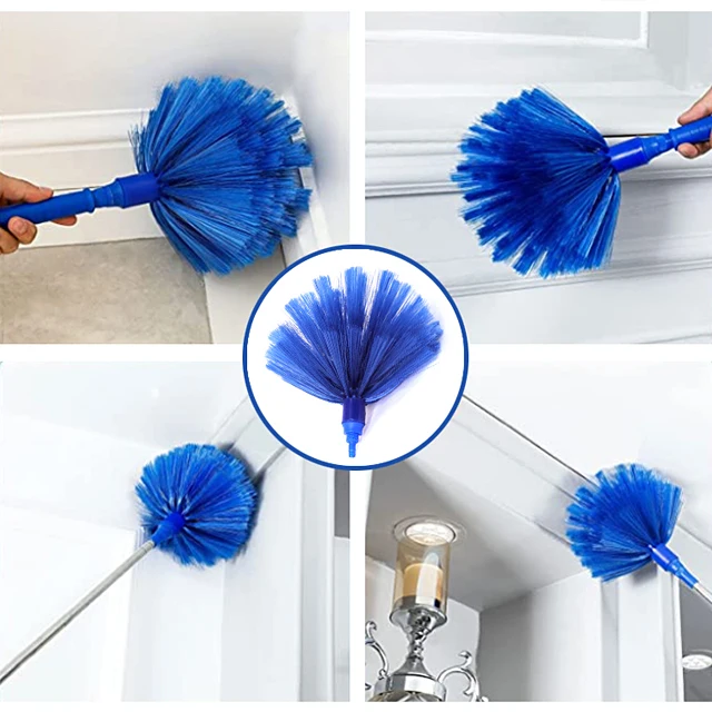 Convenient Stainless Steel Telescopic Cleaning Rod Spider Web Design for Home and Office Use