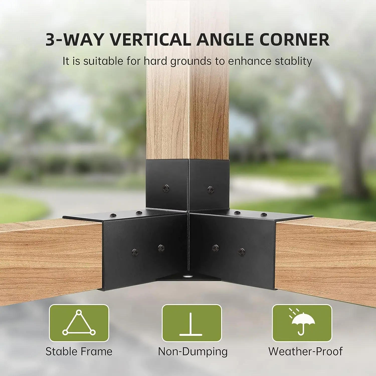 Pergola Brackets Metal Kit 3 Way Roof Gable Right Angle Corner Post Base Wood Beams Elevated Stand Gazebo Kit Pergola Brackets