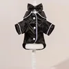 Pigiama marrone e nero S37 con fiore decorativo