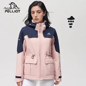 Recycled Black Pink Purple Light Gray Women Hooded Waterproof Jacket Outdoor Camping Climbing Hardshell Jacket Coat