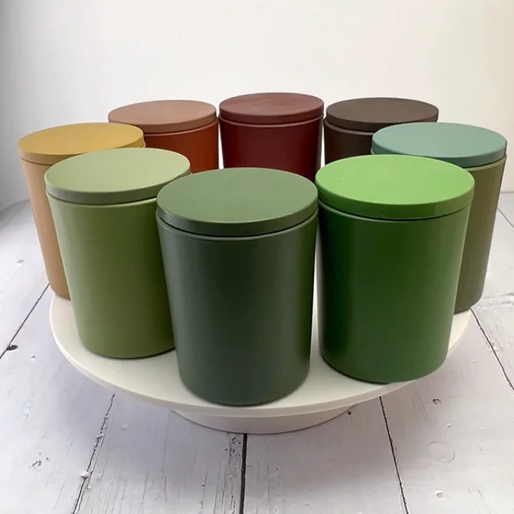 Custom Wholesale Matte Candle Vessels Embossed Empty Candle Container