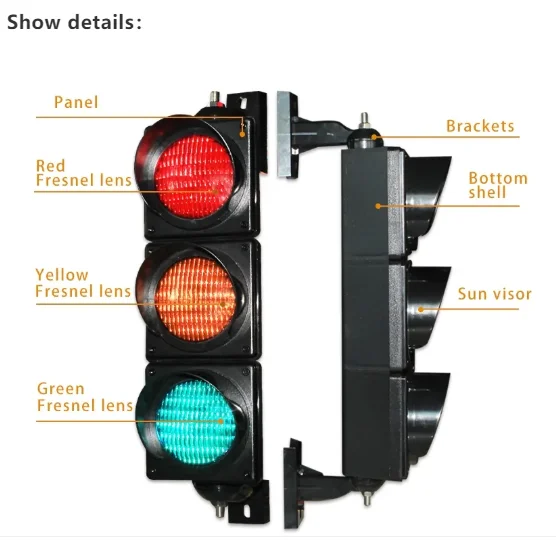 СВЕТОДИОДНЫЙ светофор с высоким потоком 100 мм, светофор, красный, янтарный и зеленый