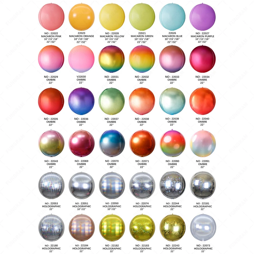 4D Sphere Balloons - Large Outdoor Foil Balloons for Parties