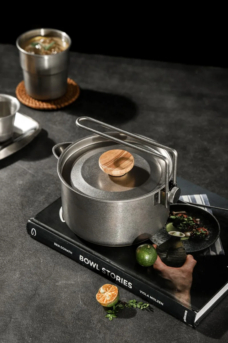 Creative Special Design Portable 800ml Upgrade Quality 1.2L Stainless Steel 304 Handle Foldable Folding Kettle Pot Water Kettles