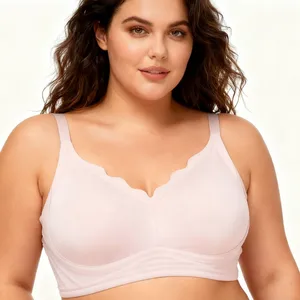 Women's Large Size Anti-Sagging Seamless Wireless Bras Excellent Comfort Moisture-Wicking Push-Up Bras Breathability Bra