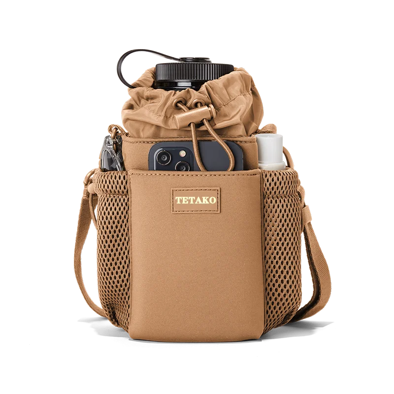 Borsa a Tracolla in Neoprene Personalizzata con Logo, Custodia per Bottiglia d'Acqua con Cinghia Regolabile per Corsa e Escursionismo