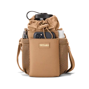 Custom Logo Running Hiking Cross Body Water Bottle Sleeve Carrier Pouch Neoprene Water Bottle Sling Bag With Strap