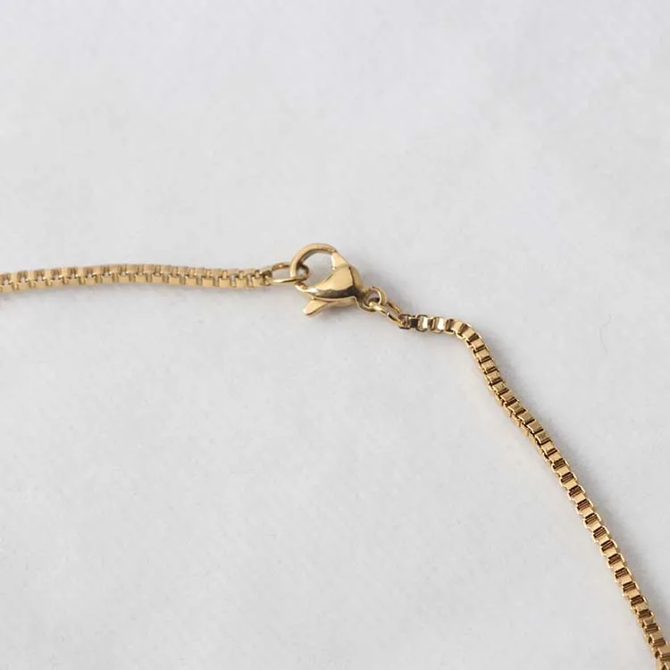Chain 3D Bar Pendant Necklace