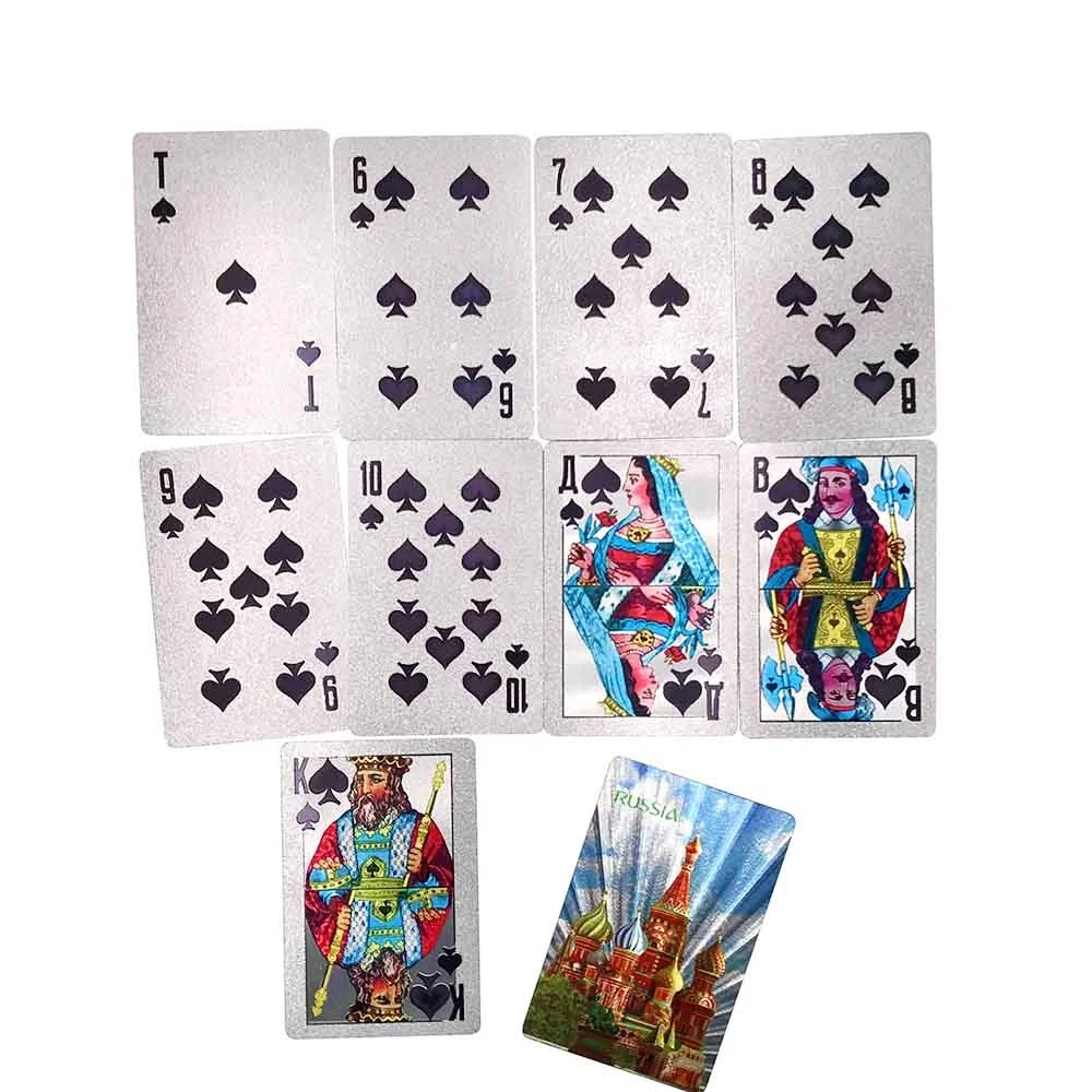 russian yugioh cards Rose Gold Foil Yugioh Playing Cards Russia Cathedral Design Silver Plastic  Poker Tour Souvenir Gold Poker Cards