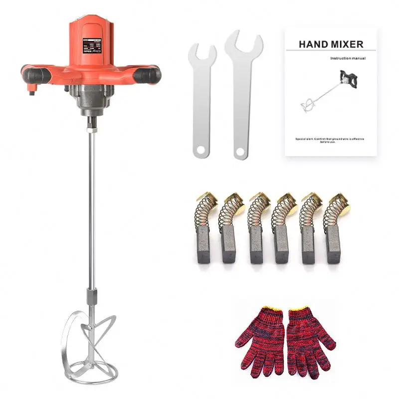TEBAK 6-Speed  Portable Paint Mixer Rig Mortar Grout Cement Mixer Stirring Tool Electric Handheld Cement Concrete Mixer with Rod