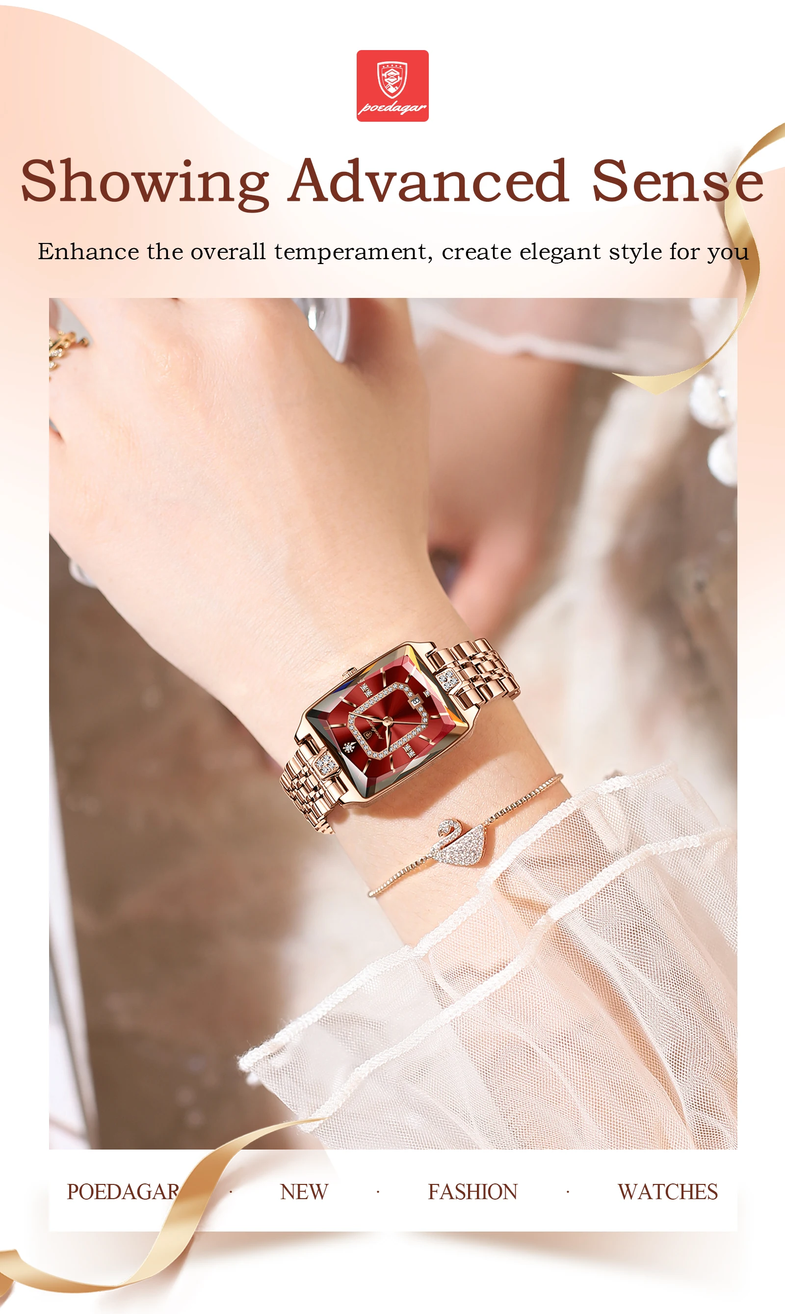 POEDAGAR 785 Fashion Quartz Watch Women Stainless Steel Waterproof Luminous Date Auto Luxury for Ladies Watches Relogio Feminino