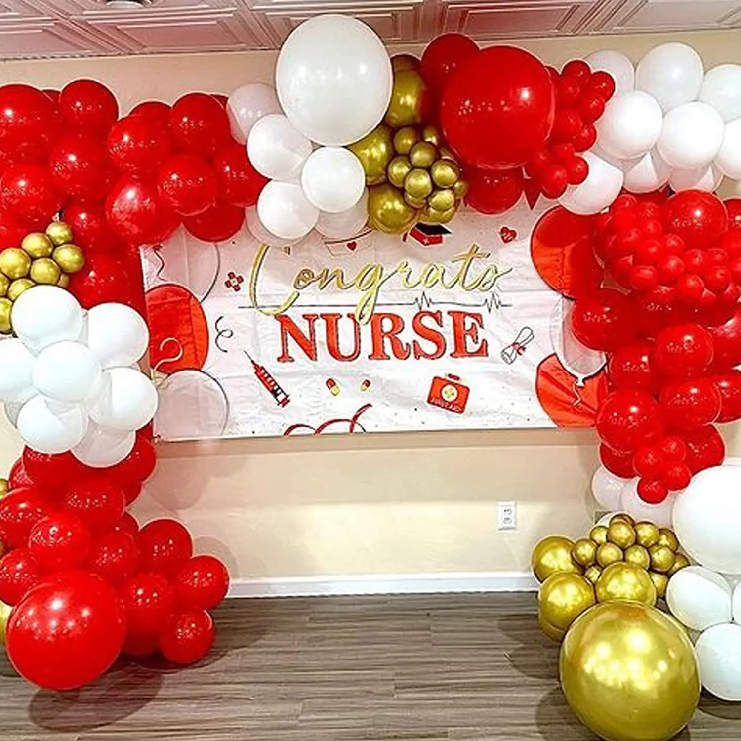 Valentine's Day Balloon Garland Kit - 120 Piece Red Pink Rose Gold LOVE Heart Balloon Decor