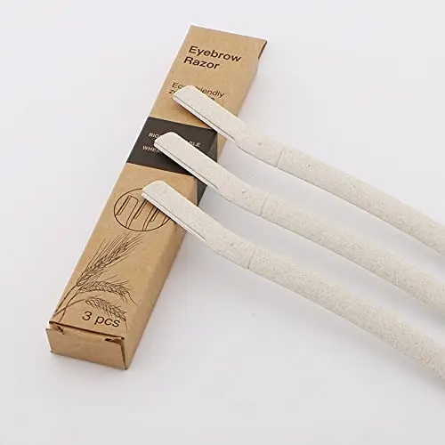 Eco Friendly Wheat Straw Biodegradable Eyebrow Trimmer Tool Makeup Facial Hair Eyebrow Razor