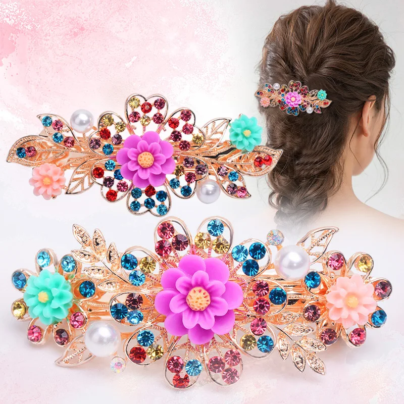 Handmade Spring Hair Accessories Women Elegant Adult Resin Flower Hair ...