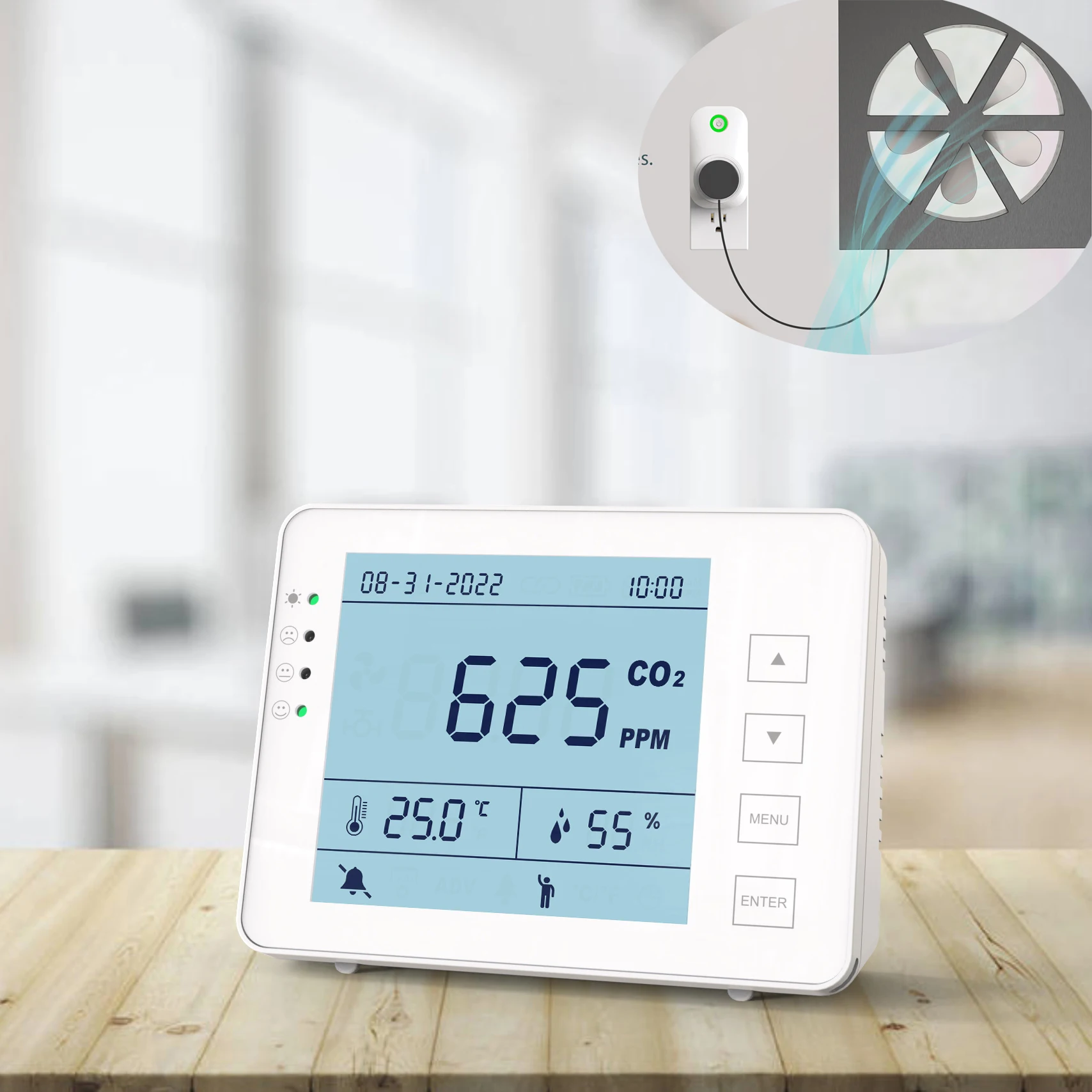 Wireless 433 CO2 Controller for Auto Control  Ventilation Fan with Smart Socket for Indoor Air Quality CO2 Controller