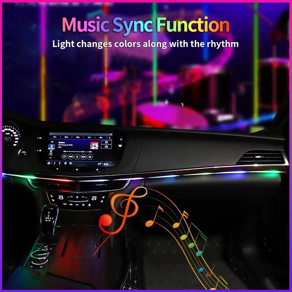product rgb smart strip lights for car interior ambient led with app  remote control multicolor decorative lighting kit for vehicles-8