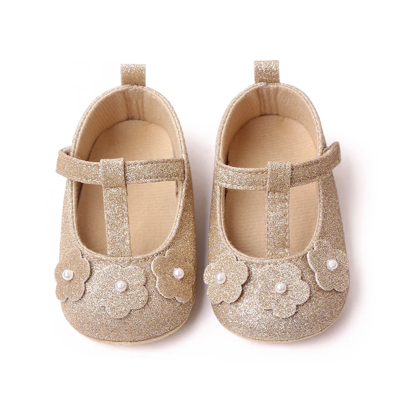 Beautiful Bling Glitter Material Fancy Baby Girl Shoes Newborn Infant Shoes for Girls supplier