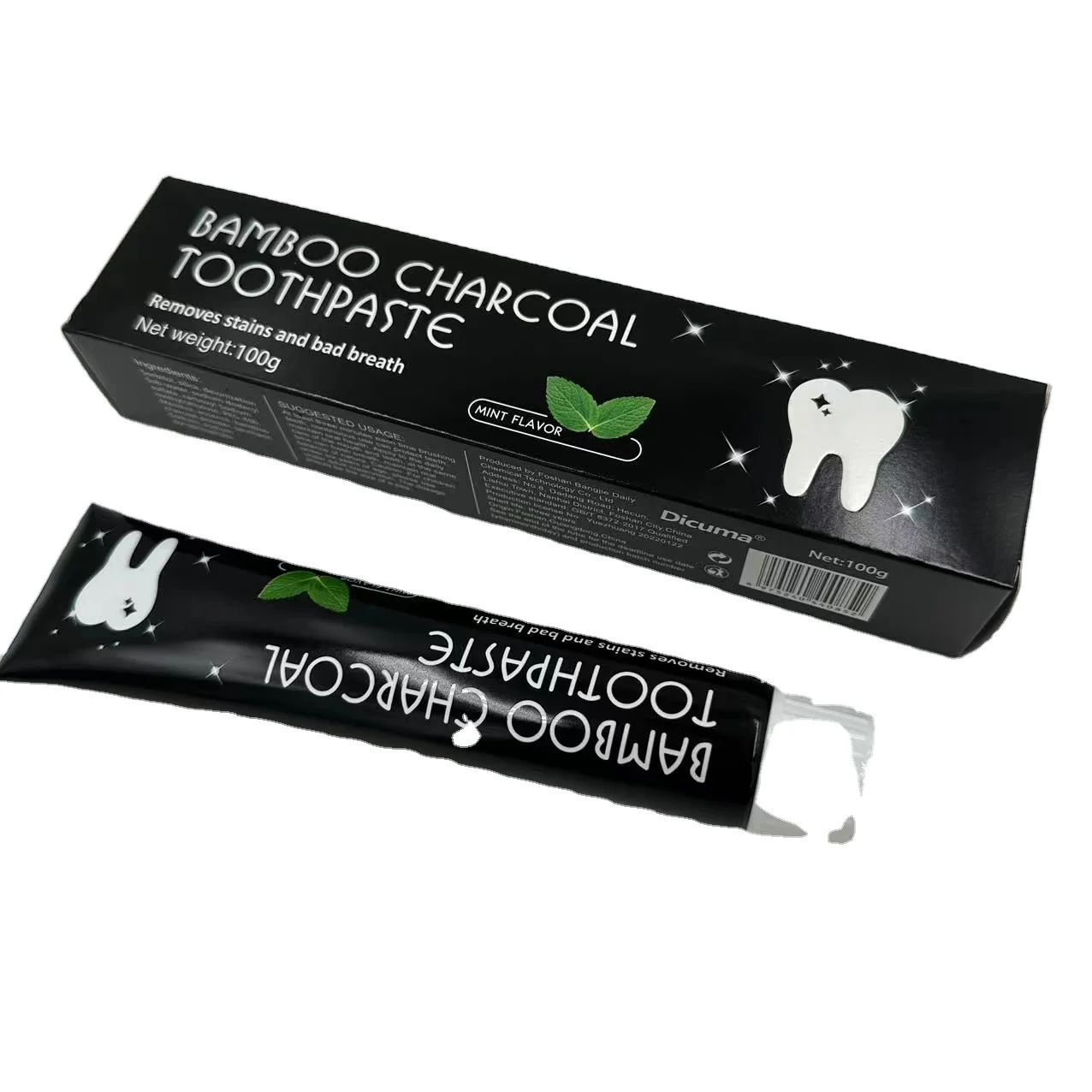 Индивидуальная мини-зубная паста бамбуковый уголь зубная отбеливающий оптовая продажа бамбуковая