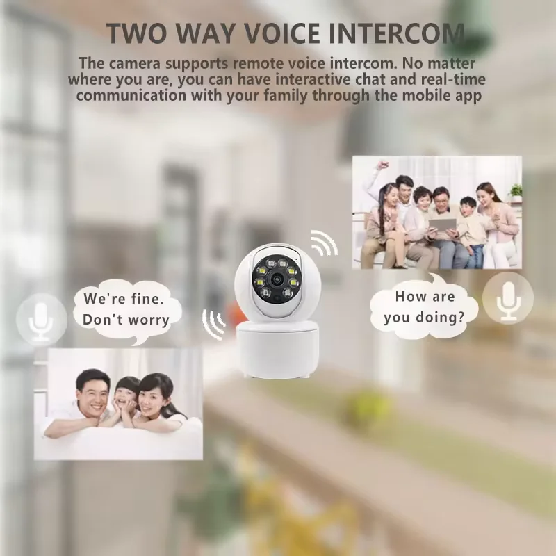 4MP Mini Home Smart HD 360 Degree Indoor Icsee Security Camera Full Color Night Vision Cloud Storage CMOS Sensor Reset Function