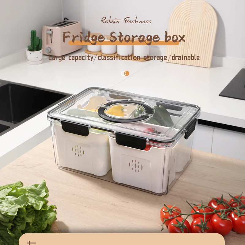 Plastic Food Grade Airtight Stackable Kitchen Refrigerator Storage Dry ...