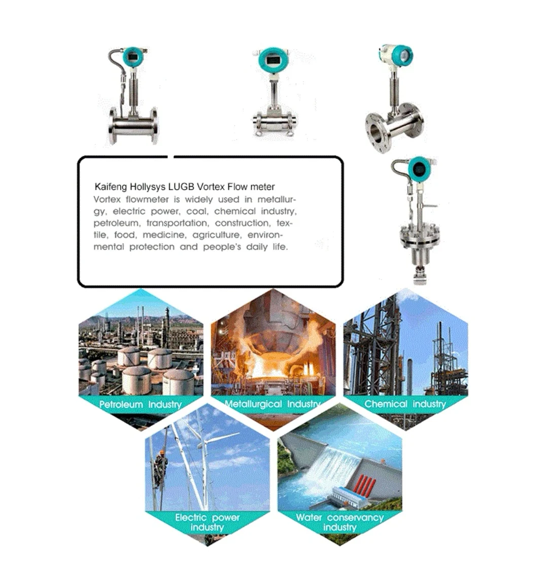 4-20ma Swirl Diaphragm vortex Flowmeter Gas Compressed air Liquid Saturated Steam Flowmeter lpg Biogas vortex Flow Meter