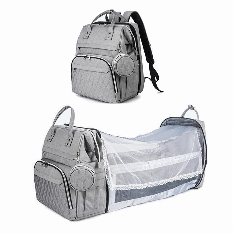 Multipurpose Baby Diaper Bag & Bed With Net