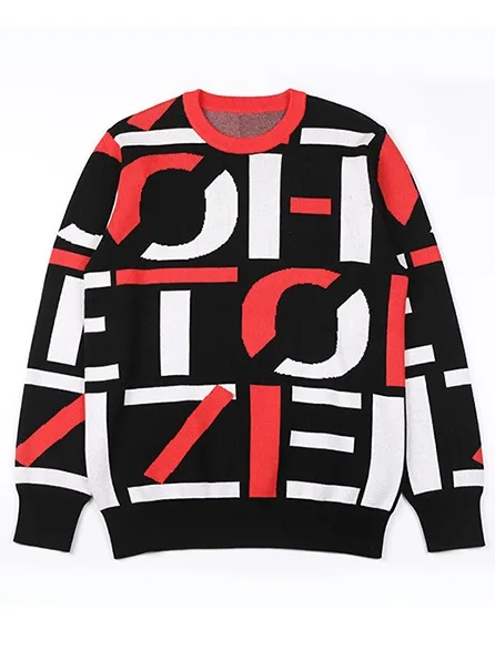 Custom Logo Oem & Odm Men Sweater Pullover Jacquard Letter Knit Top ...